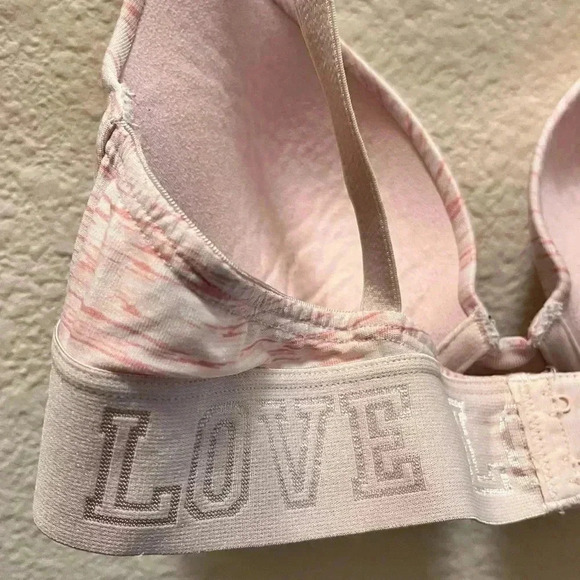 SO Pink and white striped push up bra 34B LOVE details on band - Picture 9 of 9